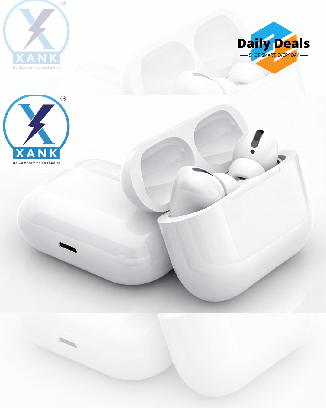 XANK Air-pods Pro with Wireless Charging Case with Sensor Enabled Bluetooth Headset (White, True Wireless)