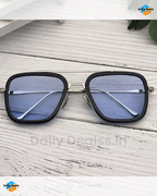 Ironman Blue Silver Retro Square Sunglass