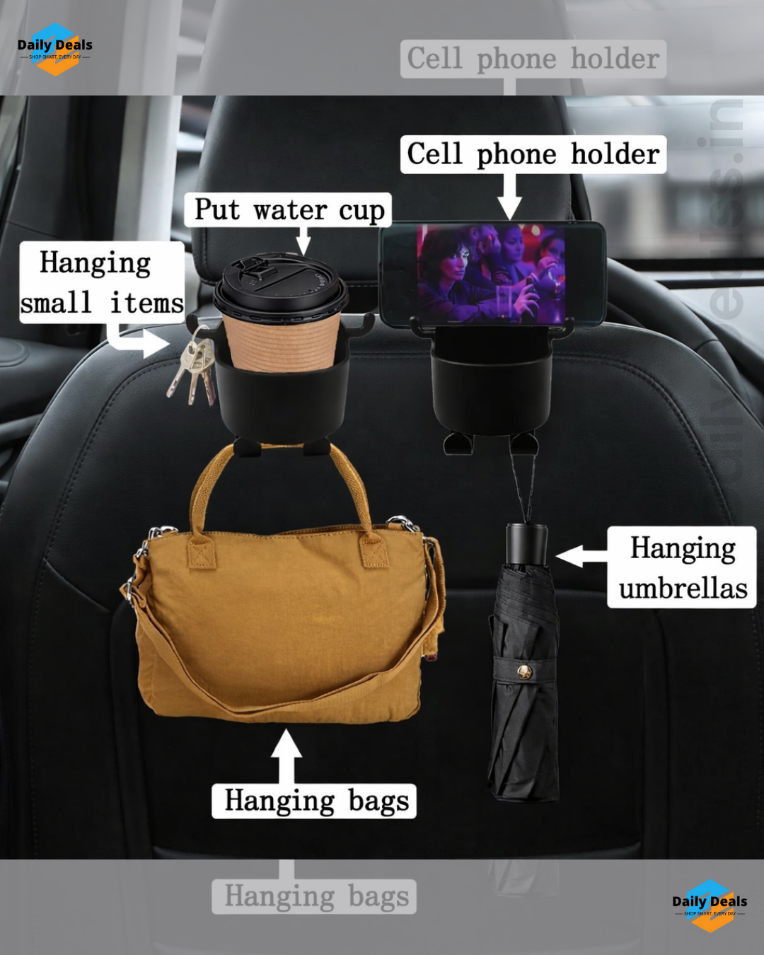 Multifunctional Hanging Storage Cup & Mobile Holder (Pack of 2)