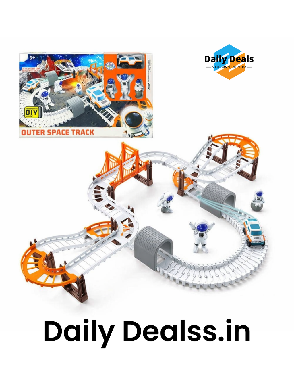 Astronaut Spaceship Track Set - Outer Space Toy Set for Kids