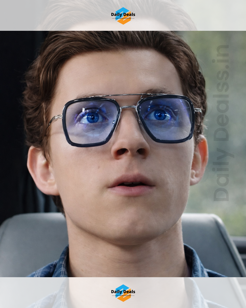 Ironman Blue Silver Retro Square Sunglass