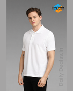 Matte Solid Half Sleeves Men's Polo T-Shirt