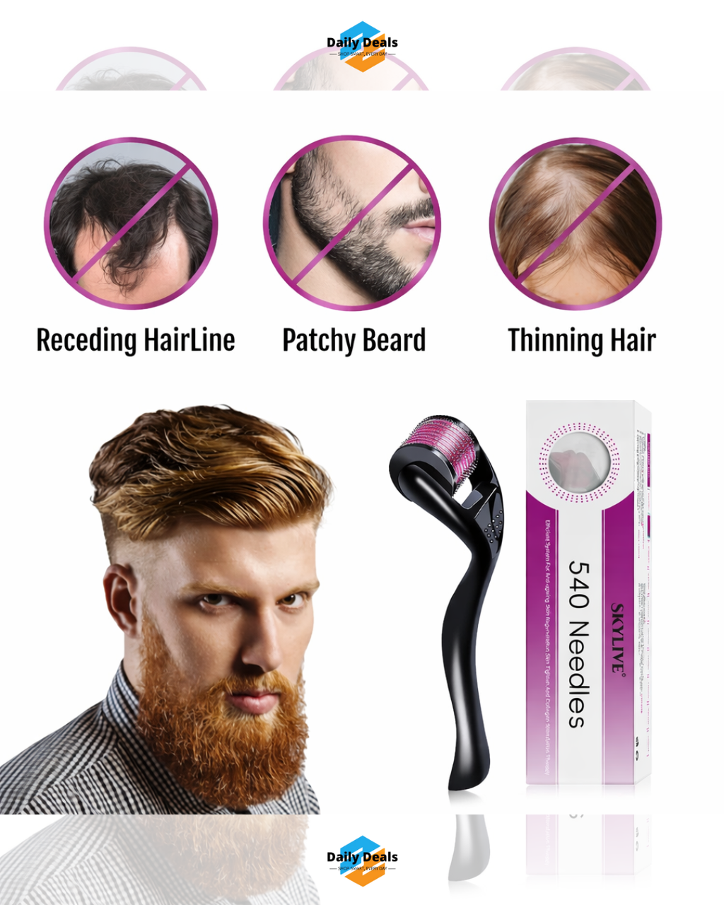 Derma Roller With 0.5 MM Titanium Microneedles  (Pack of 1 )