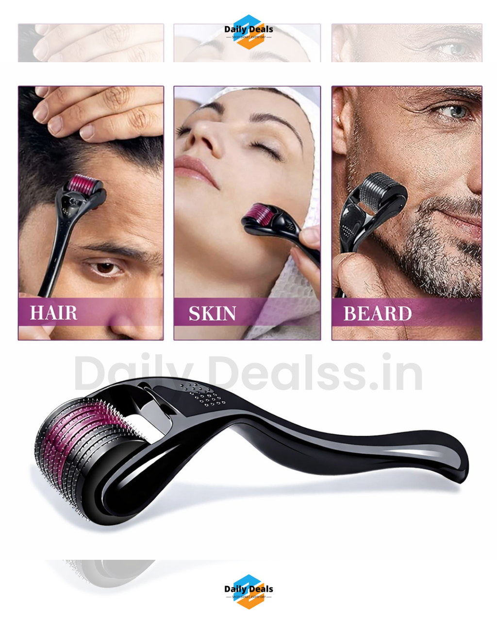 Derma Roller With 0.5 MM Titanium Microneedles  (Pack of 1 )