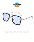 Ironman Blue Silver Retro Square Sunglass