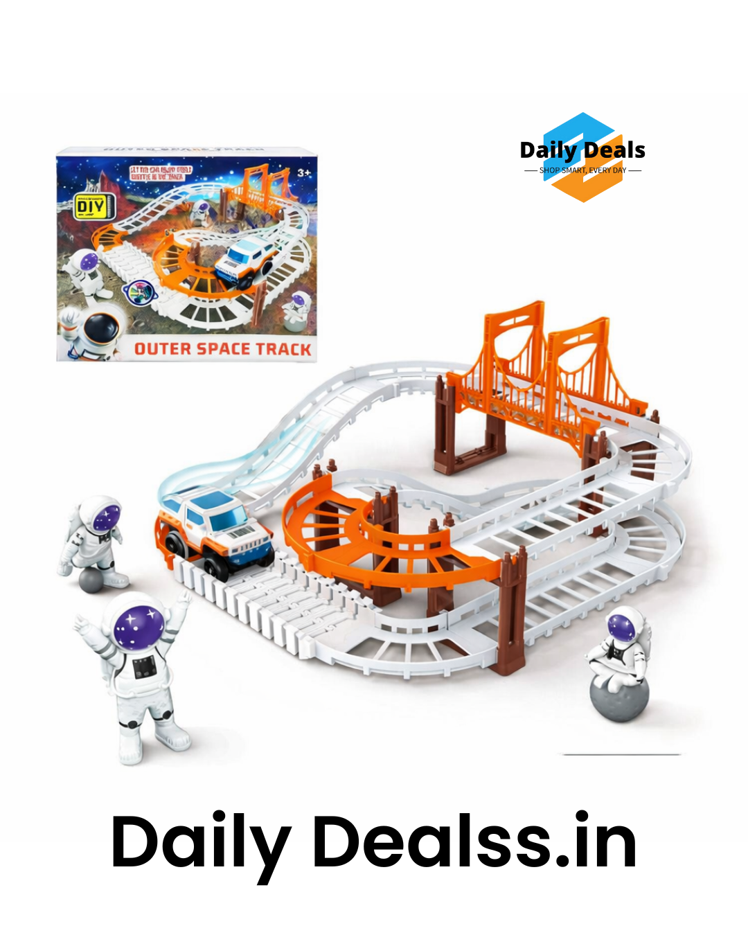 Astronaut Spaceship Track Set - Outer Space Toy Set for Kids