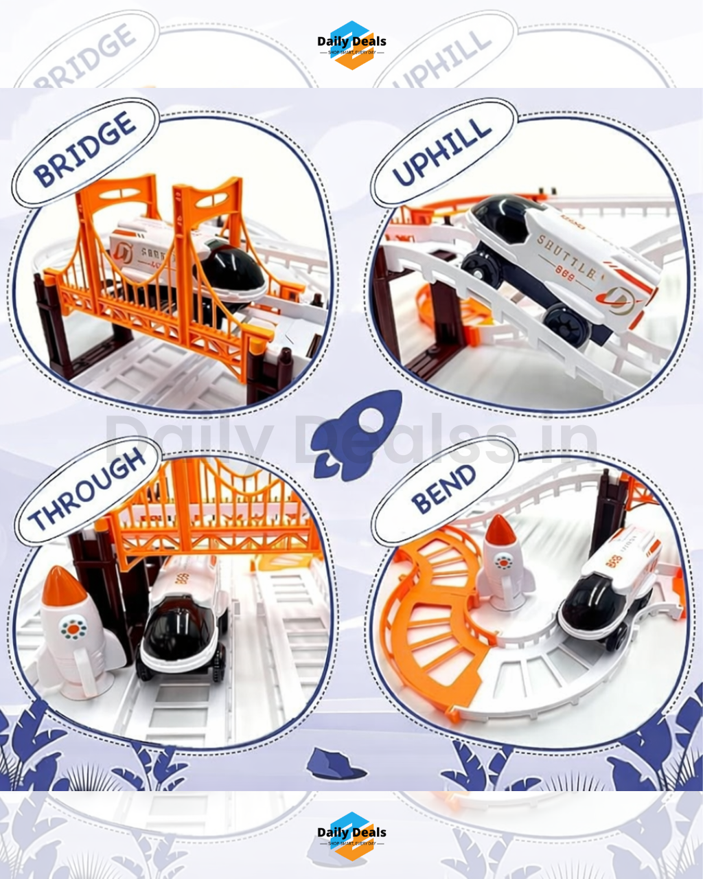 Astronaut Spaceship Track Set - Outer Space Toy Set for Kids