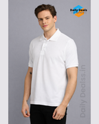 Matte Solid Half Sleeves Men's Polo T-Shirt