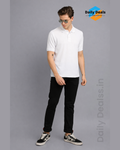 Matte Solid Half Sleeves Men's Polo T-Shirt