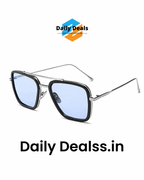 Ironman Blue Silver Retro Square Sunglass