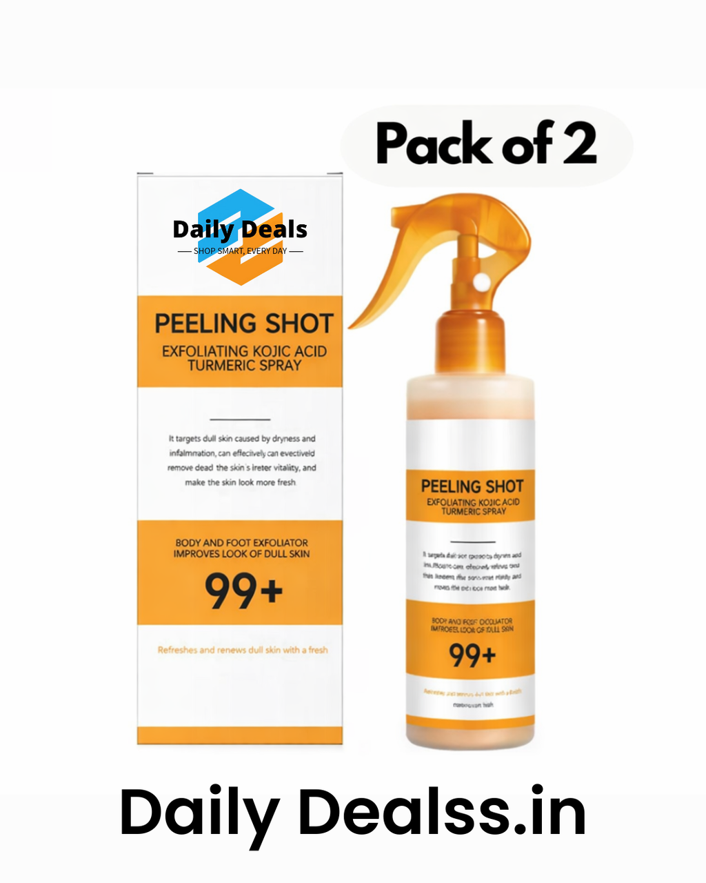 Exfoliating Kojic Acid Turmeric Spray 400ml (Pack of 2)